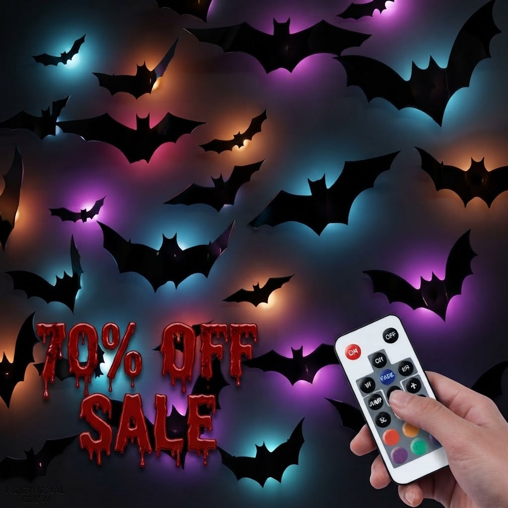 Trick Or Treet™ SpookyGlow 3D LED Bats- Halloween Decor Lights